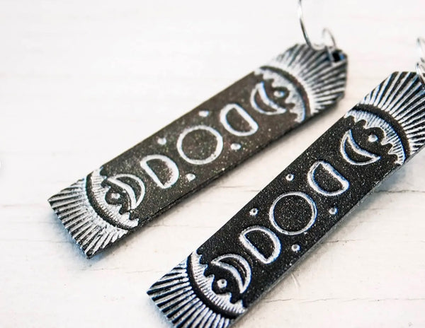 Silver Sparkle Moon Phase Earrings