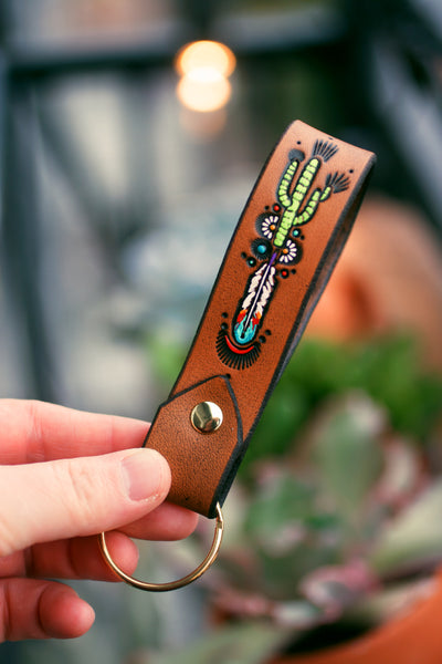 Southwest Dreamcatcher Leather Keychain