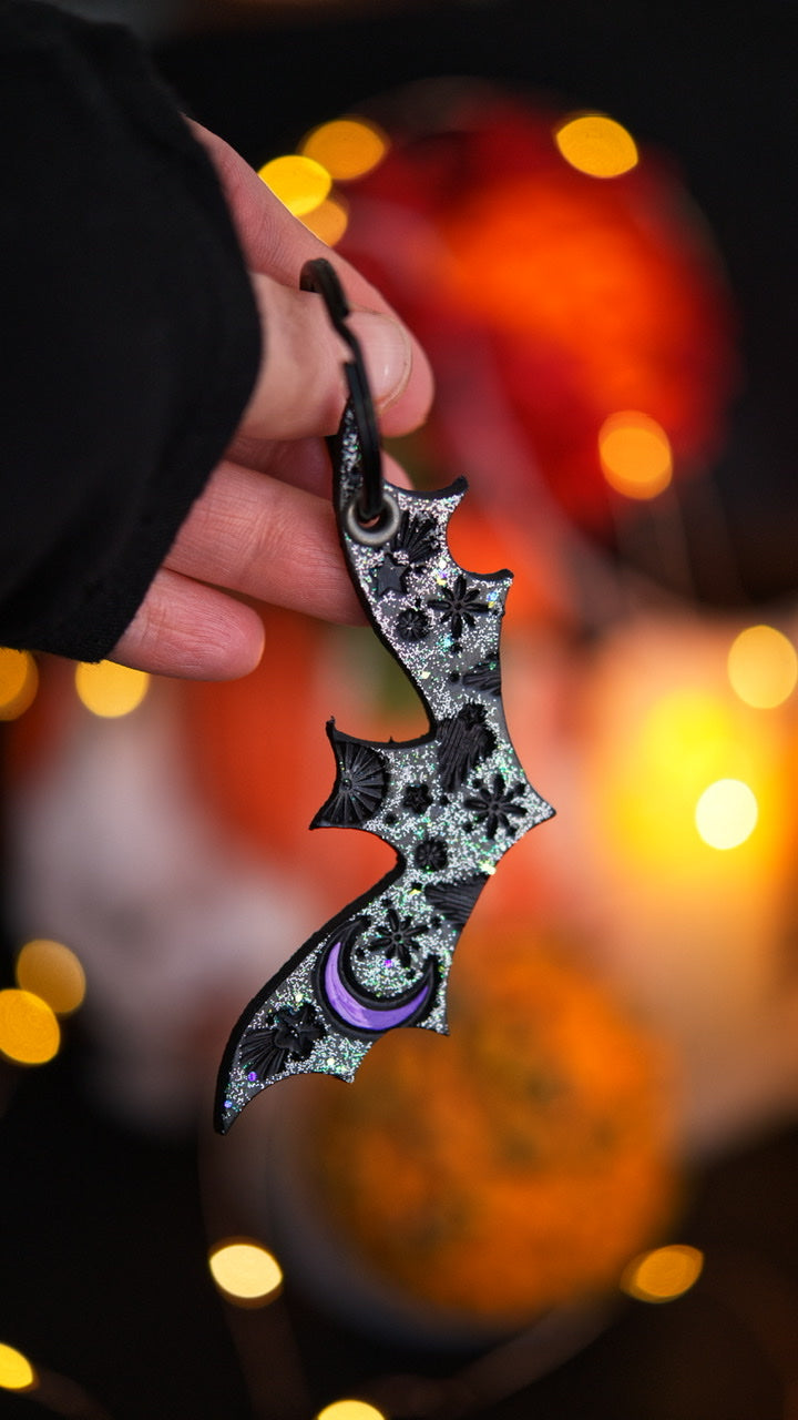Preorder - Starry Night Bat Keychain