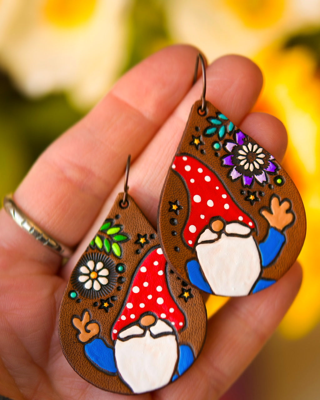 Gnomes and Wildflower Earrings