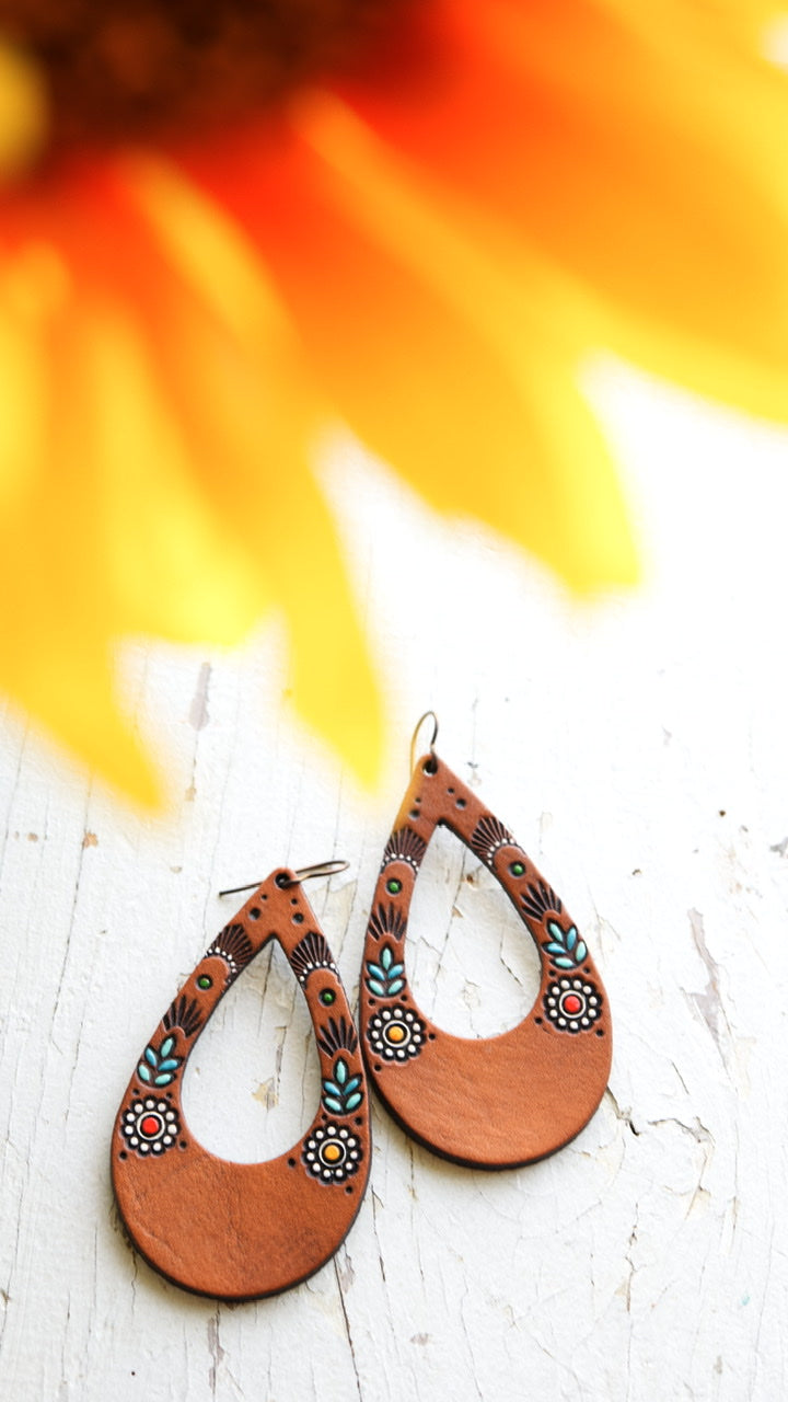 Wildflower Leather Earrings
