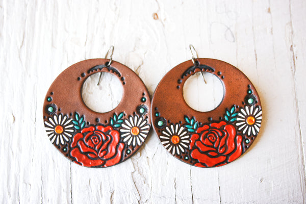 Gypsy Rose Leather Earrings