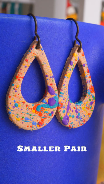 Medium and Small Teardrop Mod Splatter Earrings