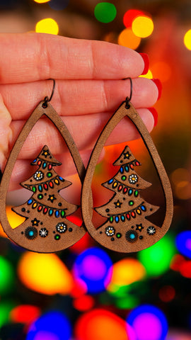 Christmas Tree Teardrop Earrings