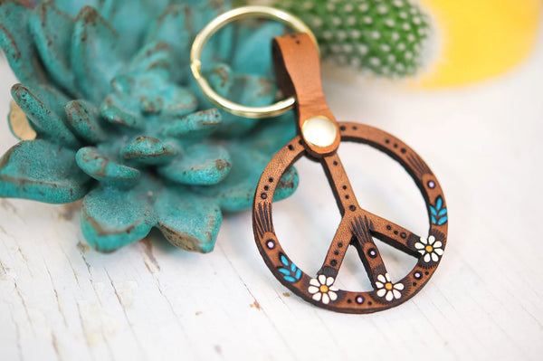Classic Daisy Peace Keychain Fob