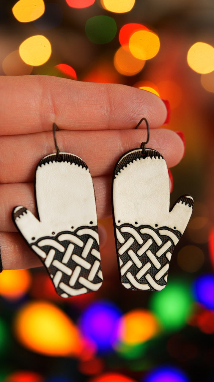 Celtic Knot Woven Mitten Earrings