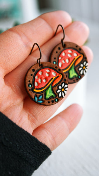 New! Petite Mushroom earrings