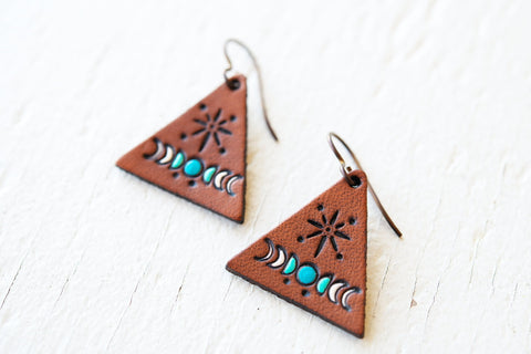 Moon Phase Triangle earrings
