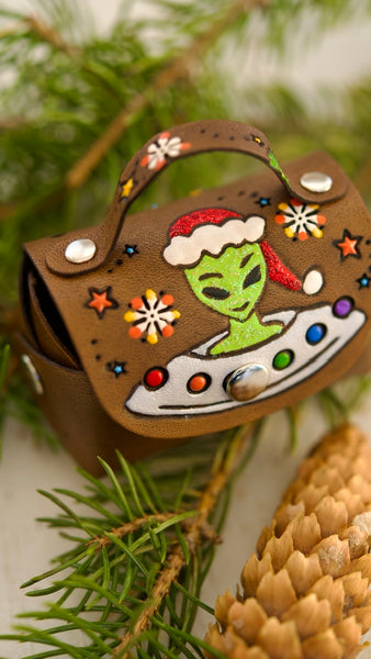 Christmas Alien Mini Purse Key Chain