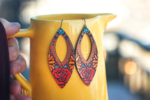 Rose and Sunflower shield teardrops