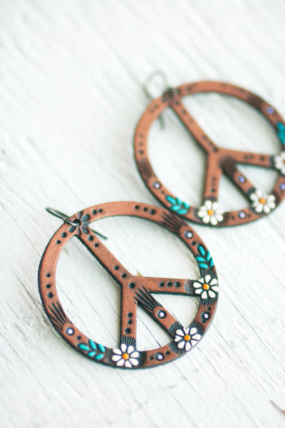 Classic Daisy Peace Symbol Earrings