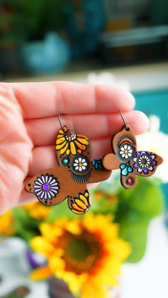 Butterflies and Wildflowers Earrings - two sizes