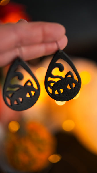 Preorder - Simply Black Witch's Familiar Earrings