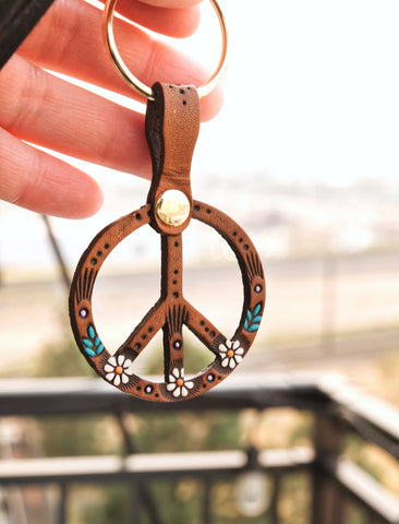 Classic Daisy Peace Keychain Fob