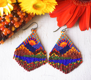 Autumn in the Mountains - Beaded Earrings