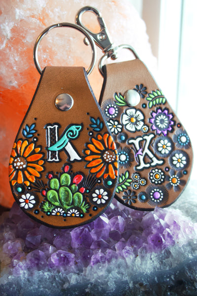 Cactus and Sunflowers Custom Keychain