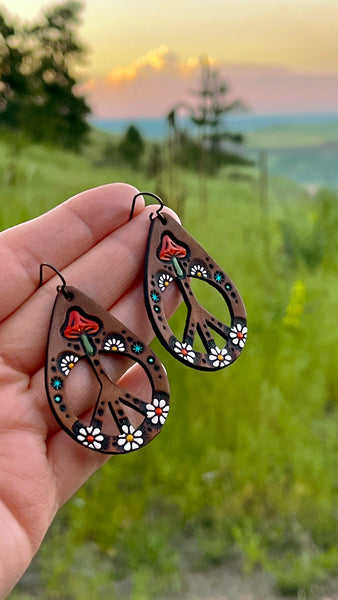 Toadstool Peace Earrings