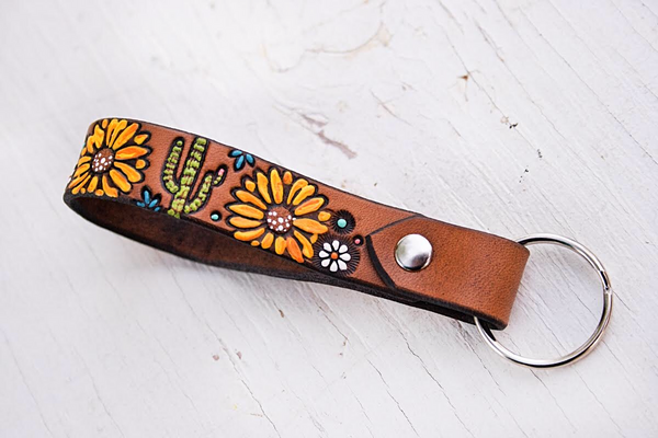 Desert Dreams Fingerloop Leather Keychain