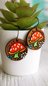 New! Petite Mushroom earrings