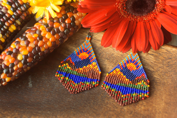 Autumn in the Mountains - Beaded Earrings