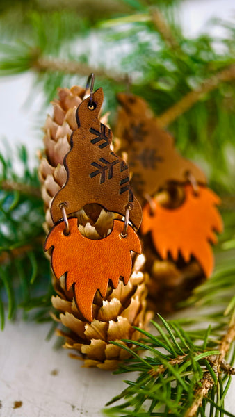 Rustic Winter Highland Gnome Earrings