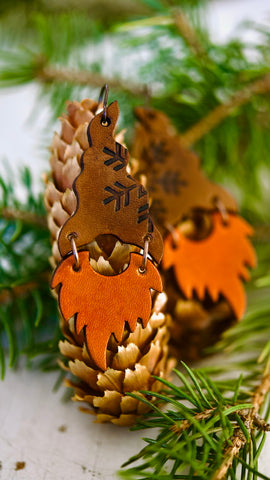 Rustic Winter Highland Gnome Earrings