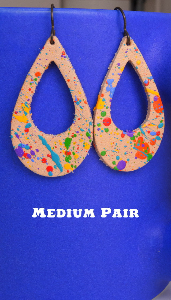 Medium and Small Teardrop Mod Splatter Earrings