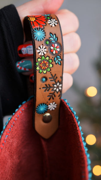The Carly Christmas Stocking - Turquoise Fringe