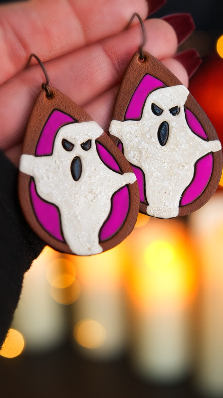 Preorder - I Ain't Afraid of No Earrings - Magenta & White