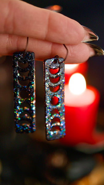 PREORDER Glittery Stardust Moon Phase Earrings