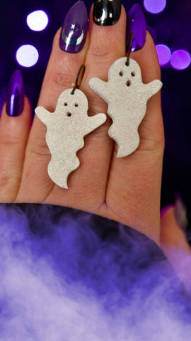PREORDER White Sugar Sparkly Ghost Earrings