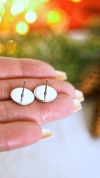 Red Sparkly Post Earrings