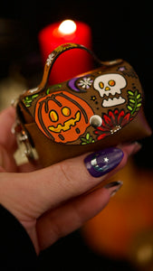 PREORDER Jack-'O-Lantern & Skull Mini Purse Key Chain