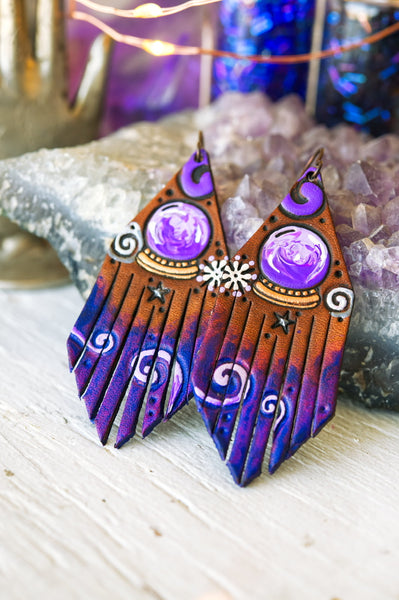 Crystal Ball Fringe Earrings