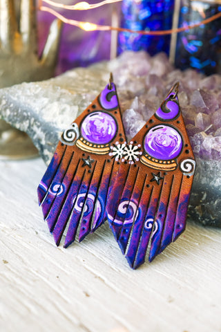 Crystal Ball Fringe Earrings