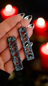 PREORDER Glittery Stardust Moon Phase Earrings