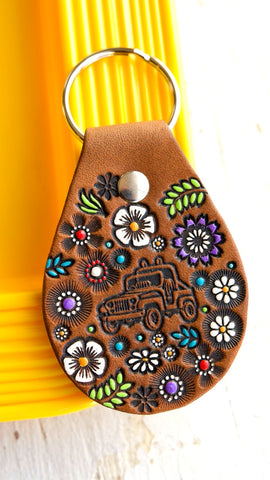 Jeep Wrangler Wildflower Keychain