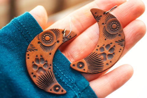 Wolf Paw Crescent earrings