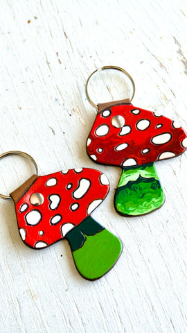 Retro Toadstool Keychain