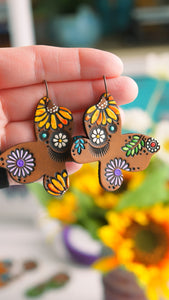Butterflies and Wildflowers Earrings - two sizes