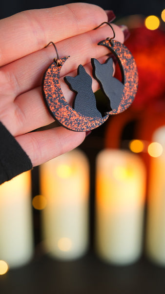 Preorder - Cat's Dream Earrings - Pumpkin Orange Sparkles