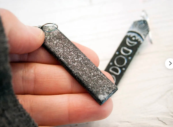 Silver Sparkle Moon Phase Earrings
