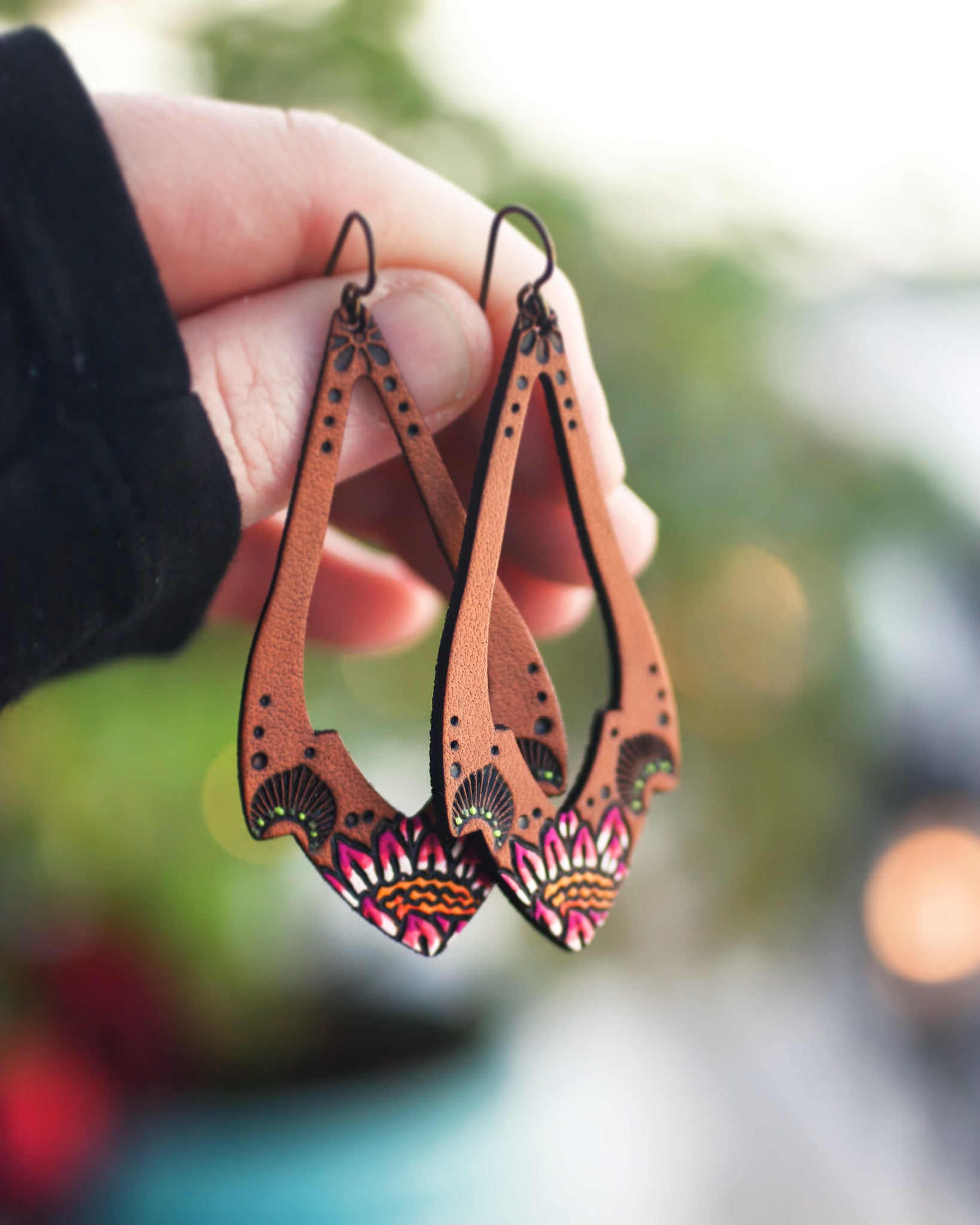 Pink Lotus Blossom Teardrops Earrings