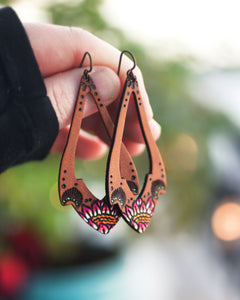 Pink Lotus Blossom Teardrops Earrings