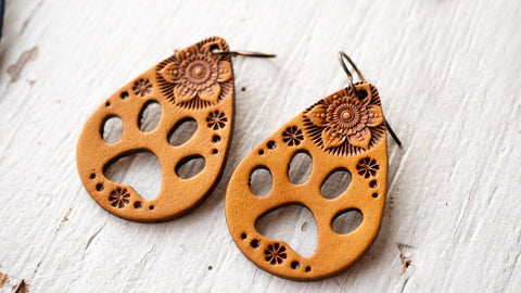 Mandala & Paw Print Earrings